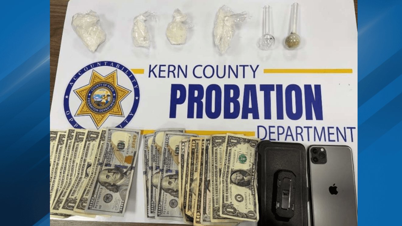 {p}A Delano resident on post-release supervision was arrested after probation officers allegedly found about 142 grams of suspected methamphetamine, drug paraphernalia, and money during a home search. PHOTO: Kern County Probation Dept.{/p}